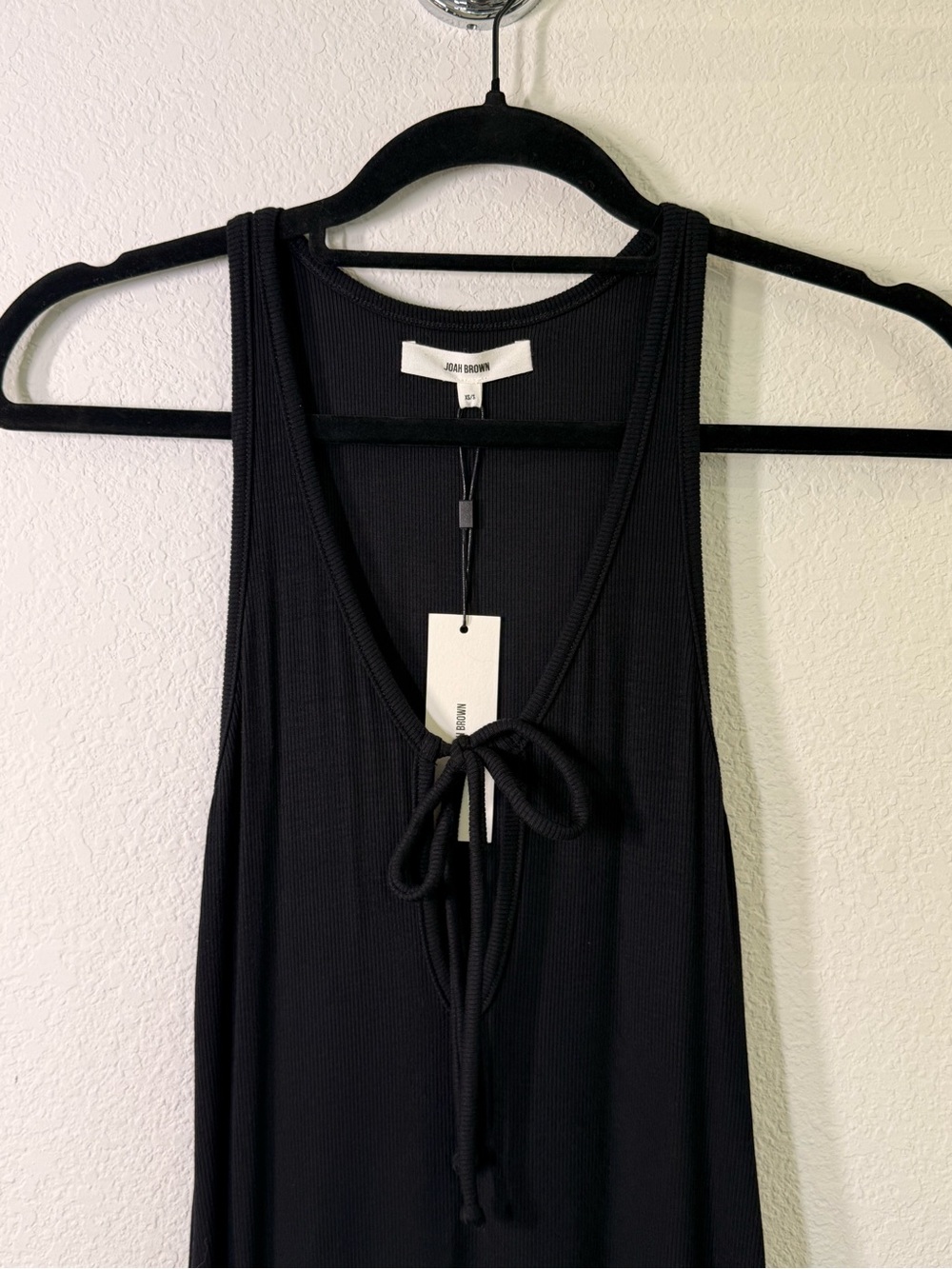 Joah Brown Black Plunge Tie Midi Dress size XS/S